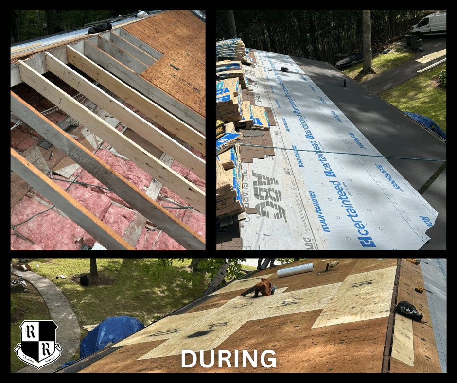 An example of a roof replacement after a tree falls on a home in Owings Mills Maryland completed by Roof Right.