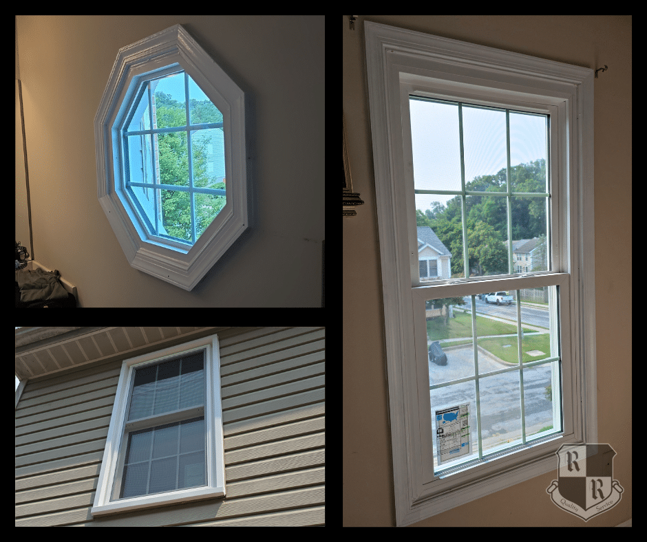 This is a photo of a completed Provia window replacement in Owings Mills, MD performed by Roof Right.