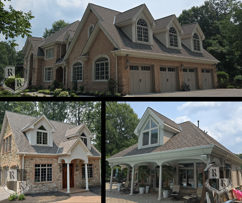 This is a picture of a property in York County PA that features multiple buildings with all new Certainteed Presidential Shake AR.