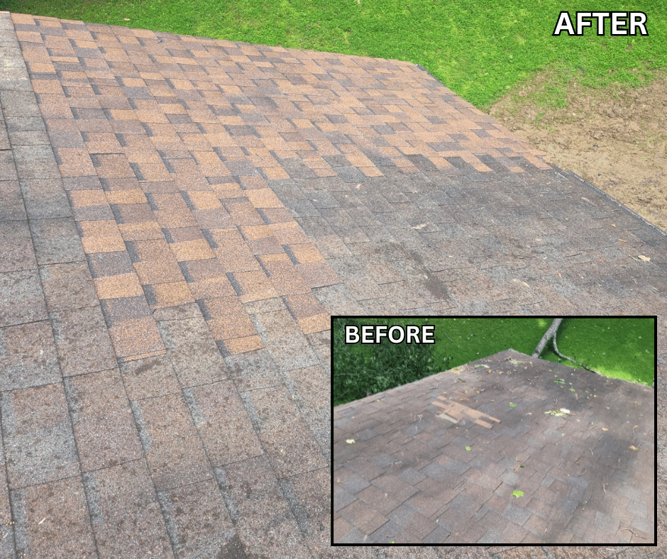 This is an image of a roof repair completed by Roof Right in Howard County, MD using Certainteed Landmark shingles in Burnt Sienna.