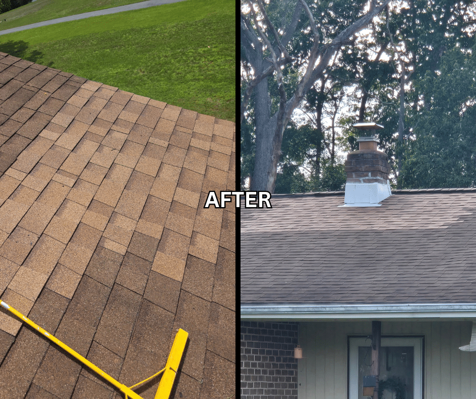 This is a roof repair completed in Westminster, MD by Roof Right using Owens Corning Oakridge shingles in Desert Tan.
